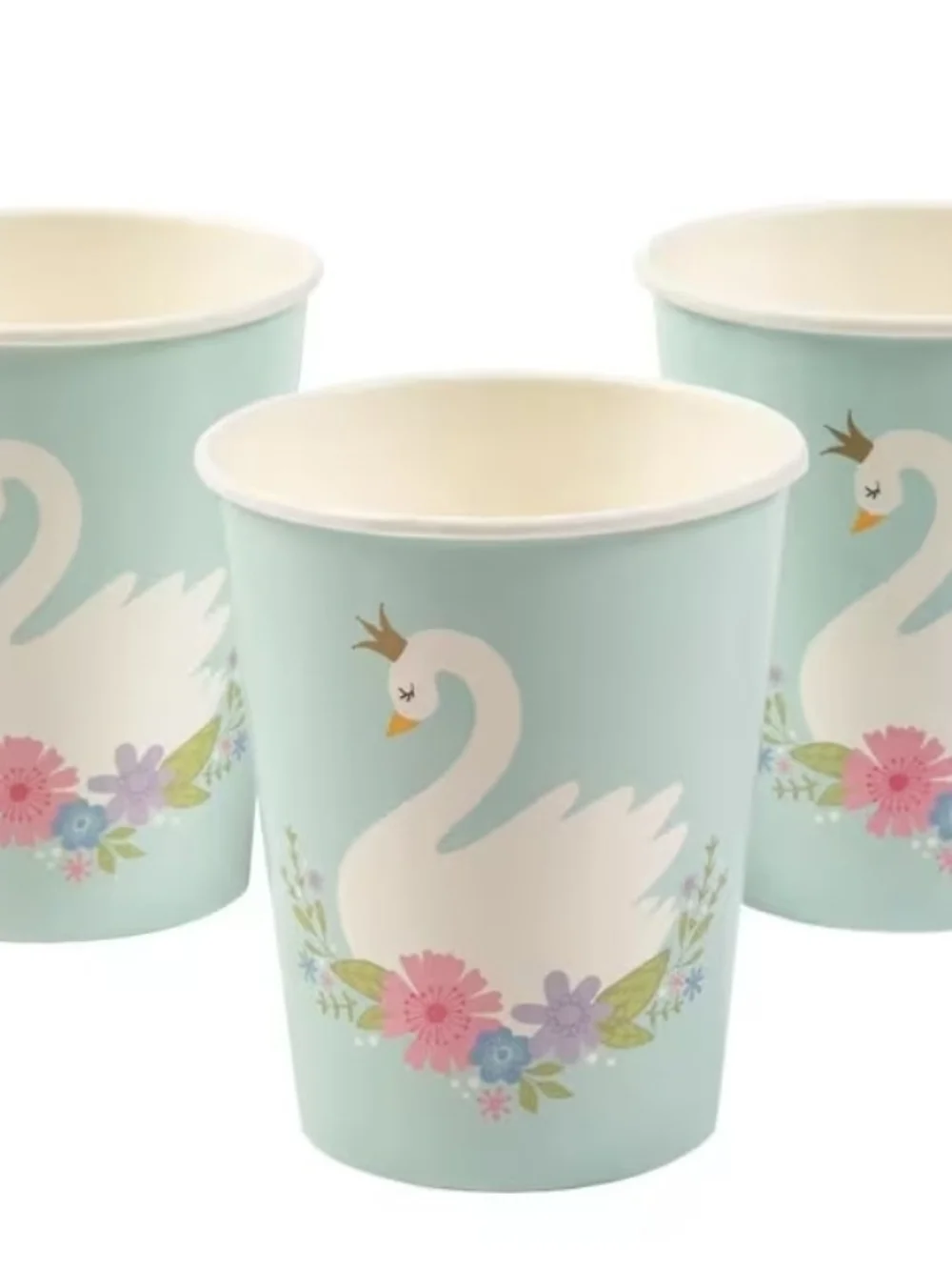 9 oz. Sweet Swan Princess & Flowers Disposable Paper Cups - 8 Ct.
